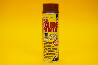 Red Oxide Primer Spray Anti Corrosion Restoring Steel Metal Iron Surfaces E-TECH