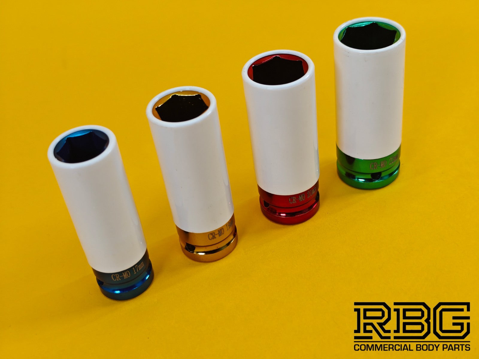 Sockets Set Alloy Wheel Nuts Sleeved Protective Sockets 4 piece 17, 19, 21, 22mm