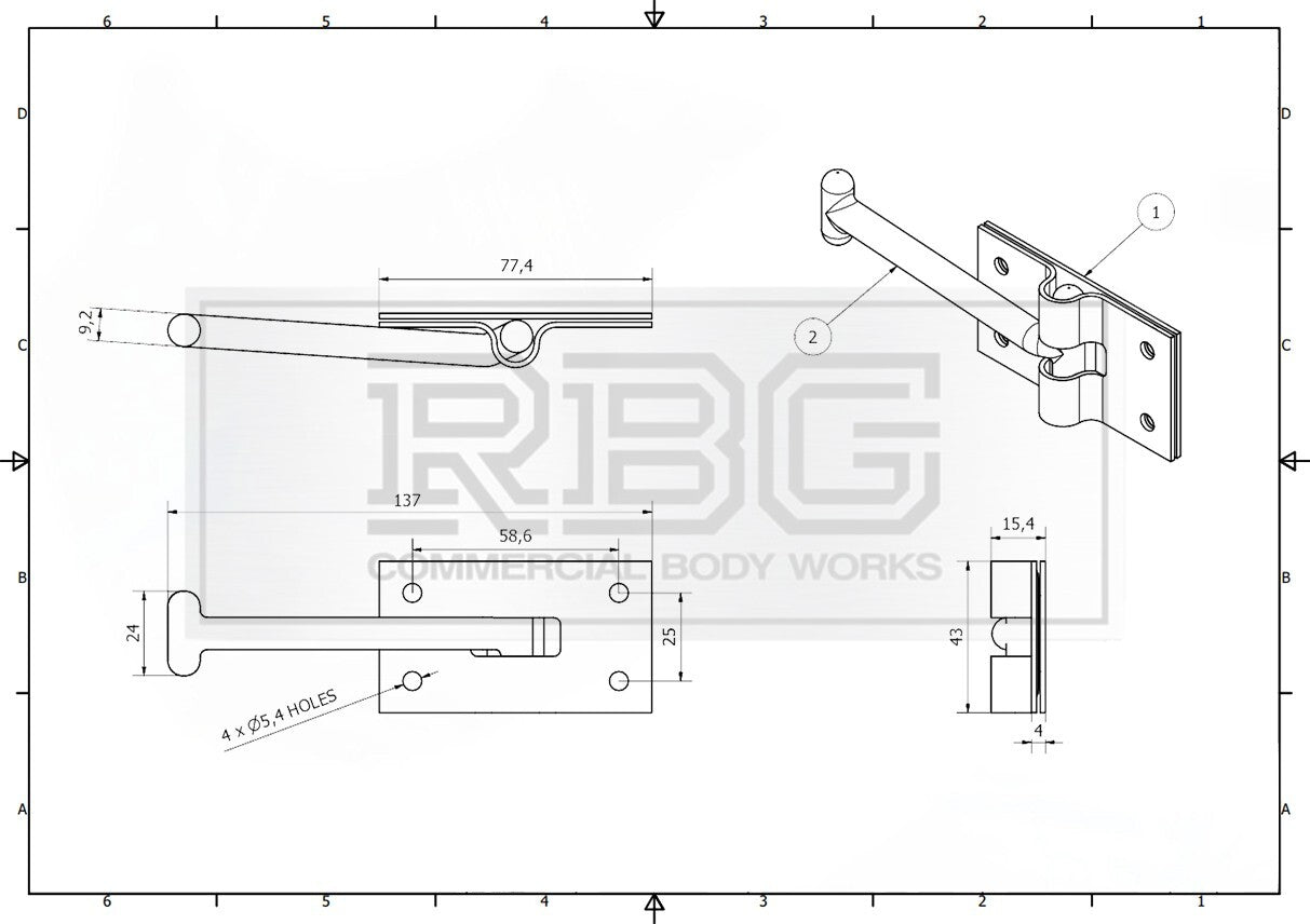 Door Retainer 105mm Hook & Catch Plate Horsebox Trailer Truck Caravan Barn 1Pc