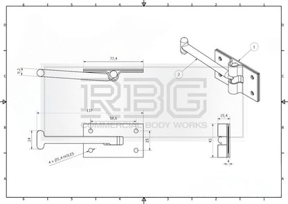 Door Retainer 105mm Hook & Catch Plate Horsebox Trailer Truck Caravan Barn 1Pc