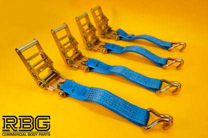 4x Ratchet Strap 5t Over Wheel + Axle Recovery Strap + Winching Assistance Strap