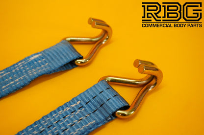 Tie Down Ratchet Strap 6m 2Ton Hi-Vis Blue Recovery Safety Strap Cargo Lashing