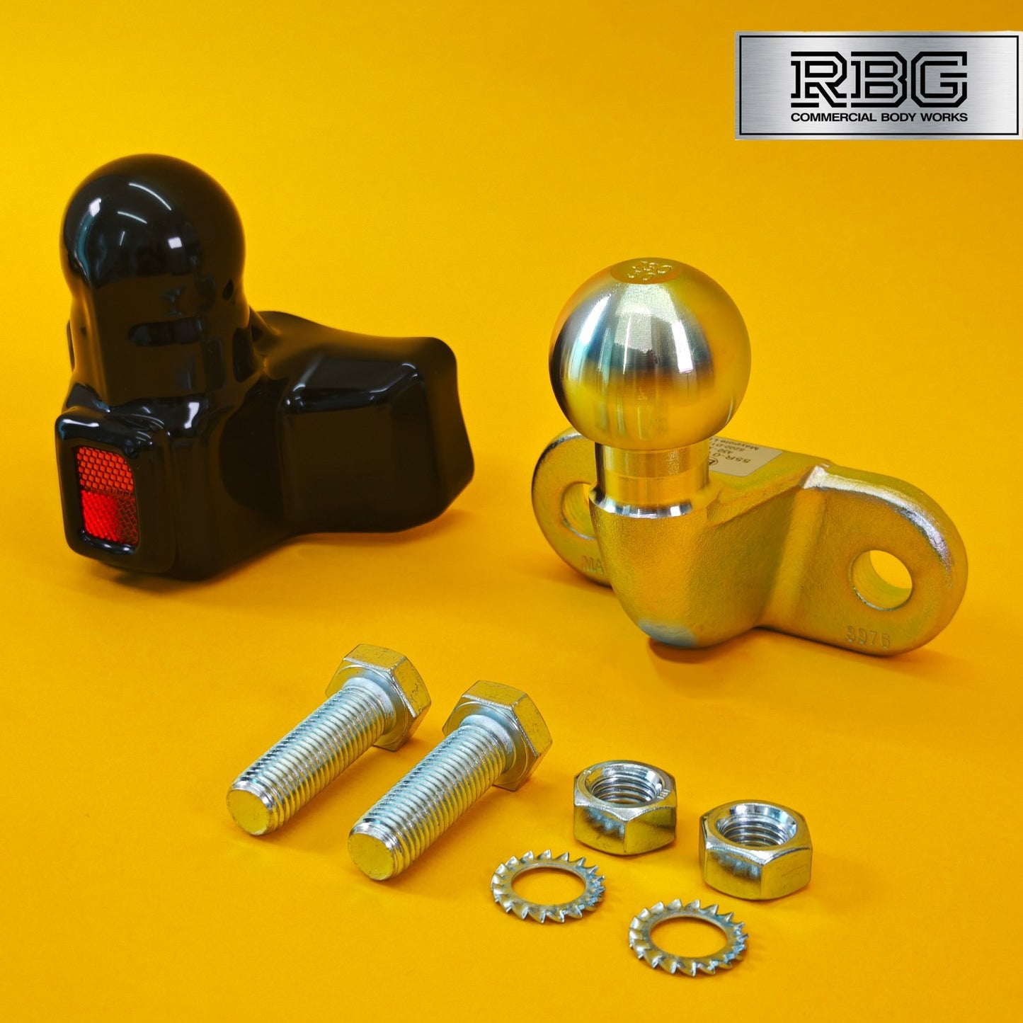 Tow Ball + Cover PVC With Reflector 50mm Tow Hitch Gold E Approved Caravan UK