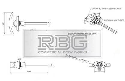 Chrome T Handle & Budget Lock Set Lever Latch for Trailer Horsebox Caravan UK