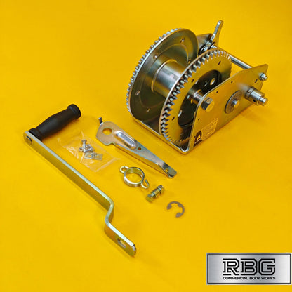 3200Lb Professional Hand Winch 1454Kg With Hand Brake Dual Speed Heavy Duty UK