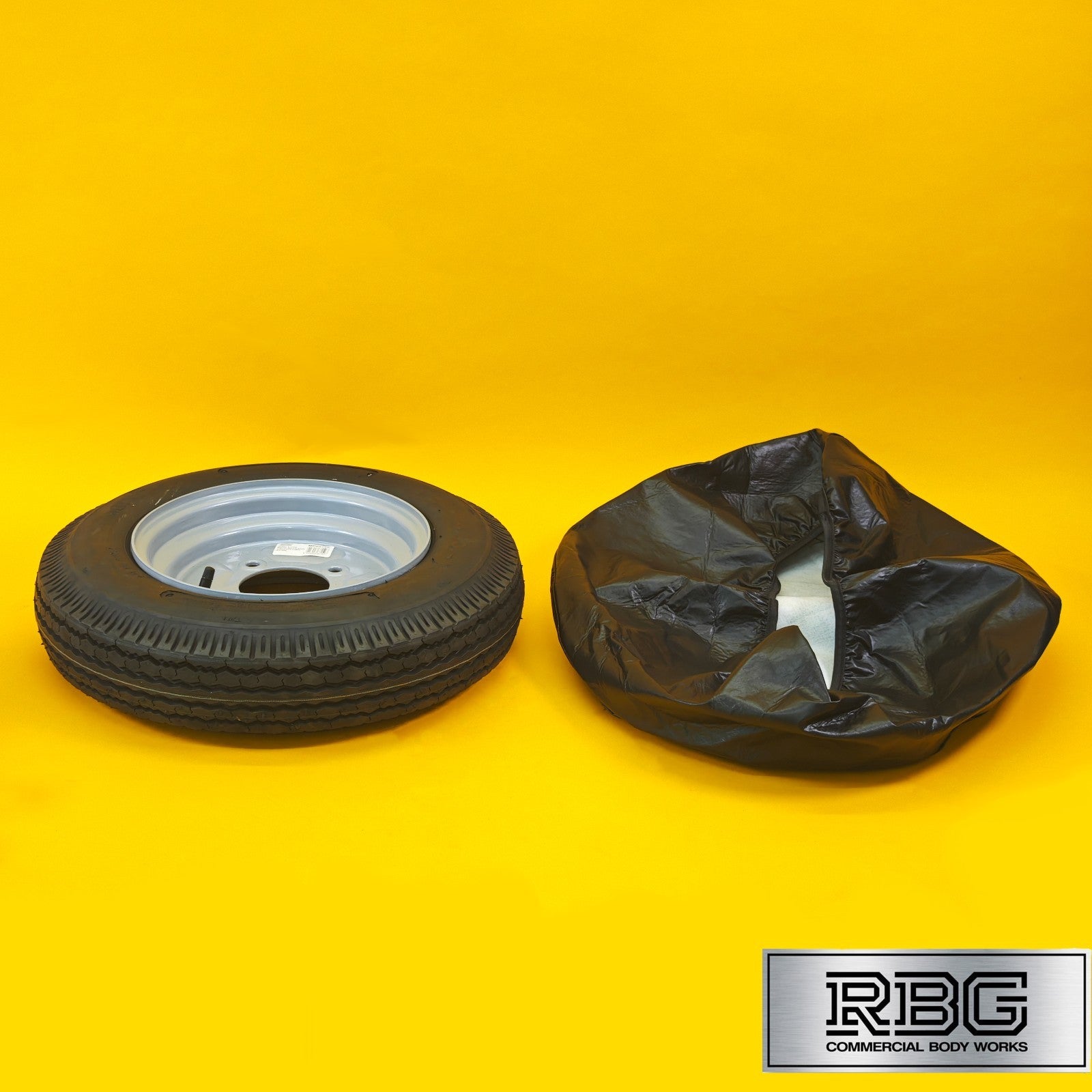 Wheel & Tyre + Cover 500x10 Inch for Trailers 4 Ply 4 Studs 4″ PCD Diameter 10″