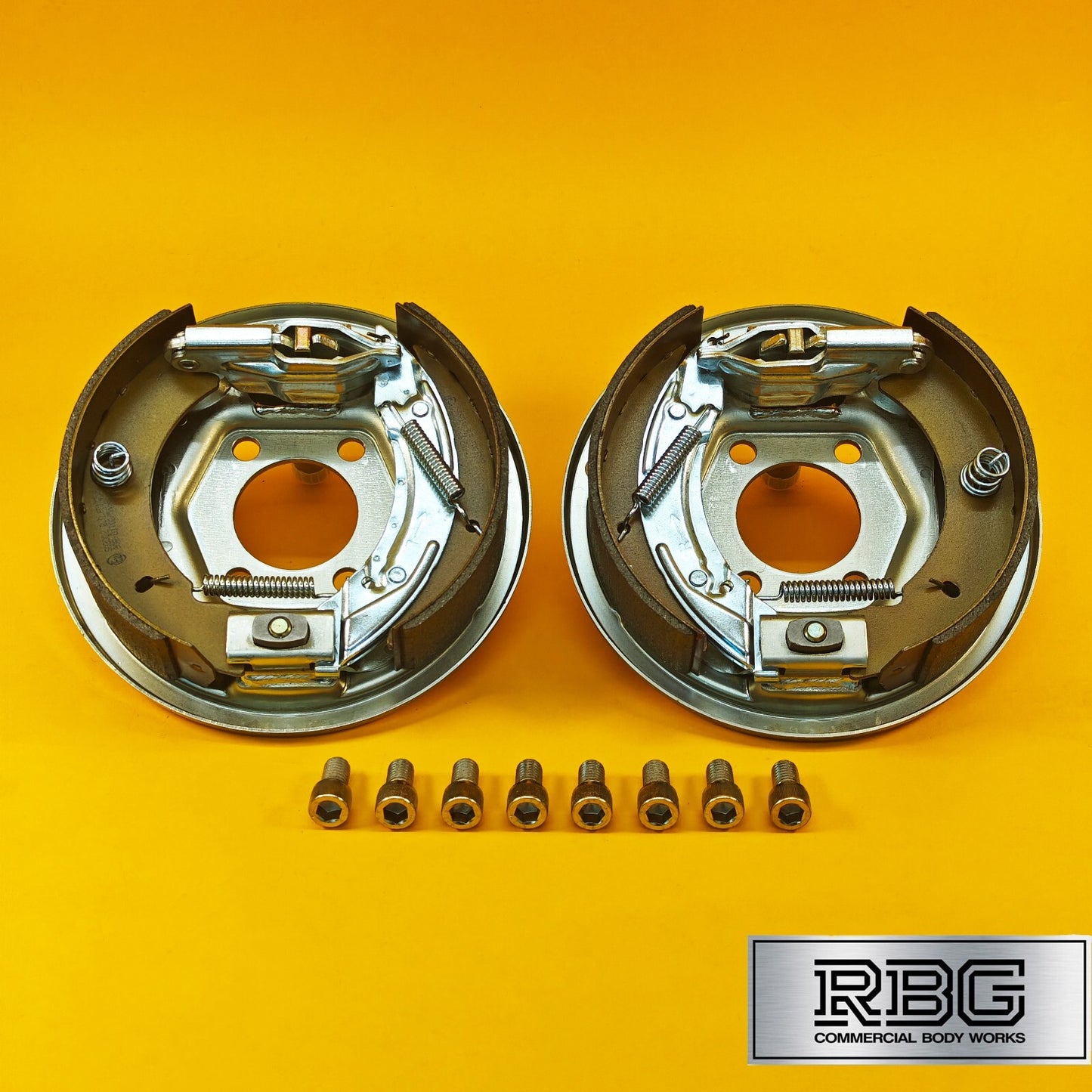 200x50mm Back Plates for Brake Drums Bolt On PAIR Knott Ifor Williams Trailers