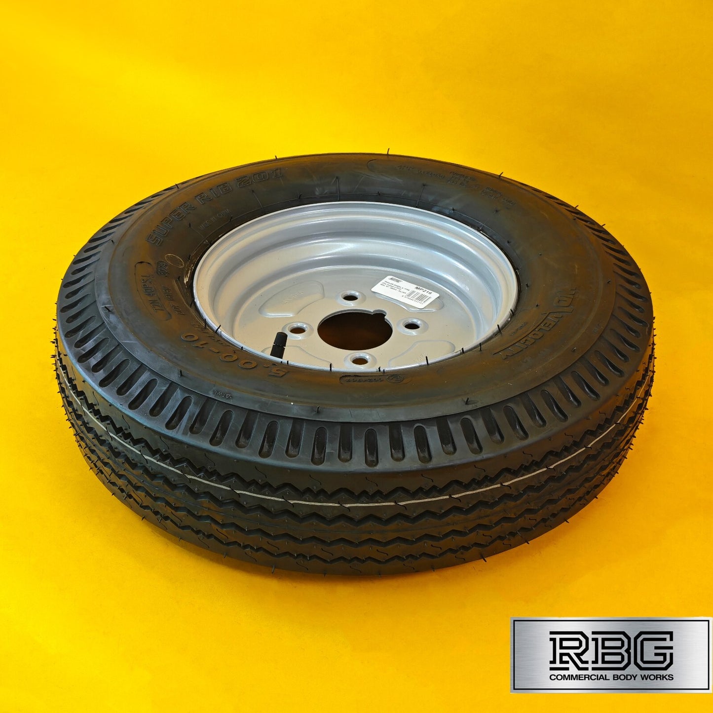 Wheel & Tyre 500x10 Inch for Trailers 4 Ply 4 Studs 4″ PCD Silver Diameter 10″
