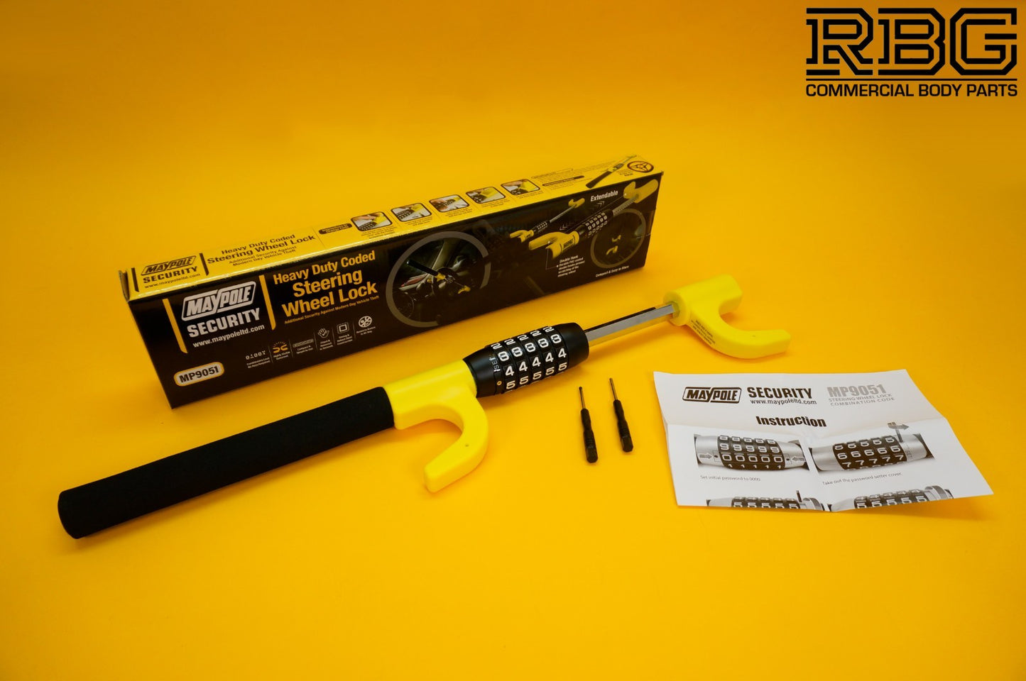 Universal Steering Wheel Lock 5-Digit Combination Heavy Duty Anti Theft Security