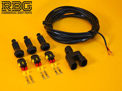 3 Way SuperSeal Splitter + 3Pc 2 Pin Plug Kit With Protective Boot + 5m Cable