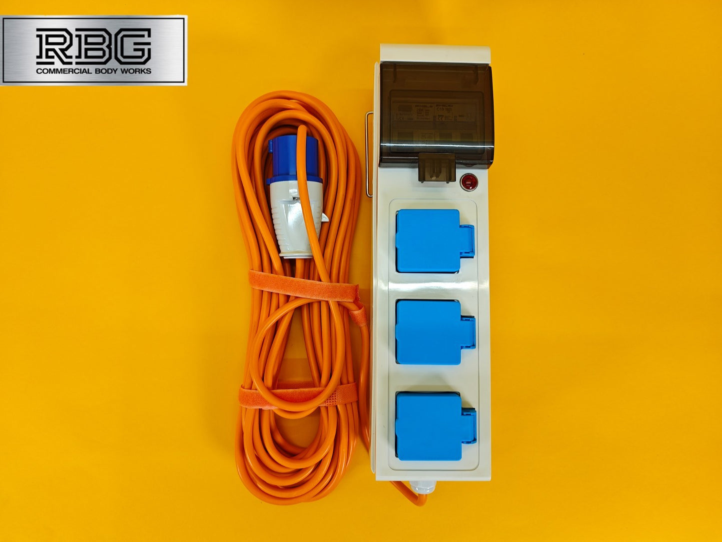 Mobile Mains Power Unit 3 Way 230V 10A RCD Protected Hook Up Caravan Motorhome