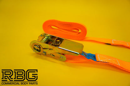 Ratchet Tie Down Strap 800kg 5m High-Vis Orange 25mm Recovery Lashing Cargo