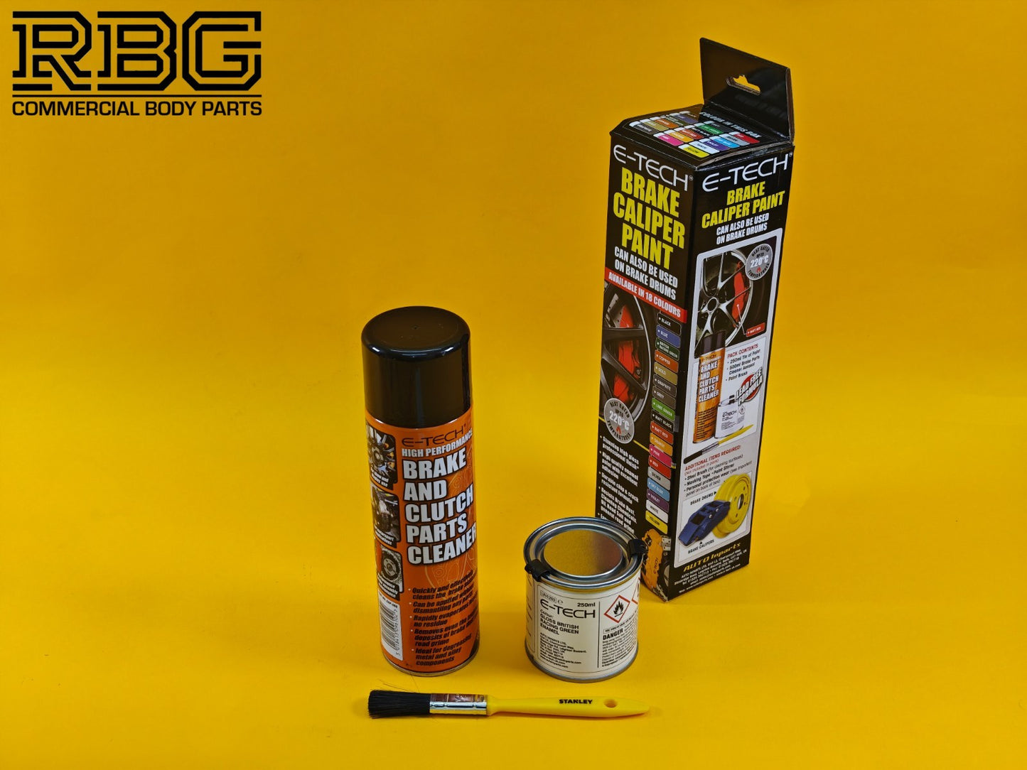 Brake Caliper Paint Kit BRITISH RACING GREEN Paint + Cleaner + Brush E-TECH UK