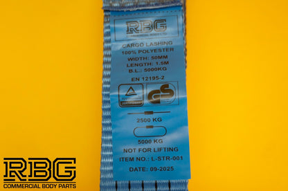 A Frame Dolly Strap 5ton Blue 50mm Lashing Cargo 1.5m Towing Trailer Recovery
