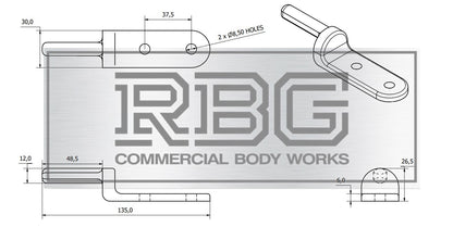 2x Bolt-On Gudgeon Hinge Pins, Self Colour. For Tailboards, Tipper Dropsides.