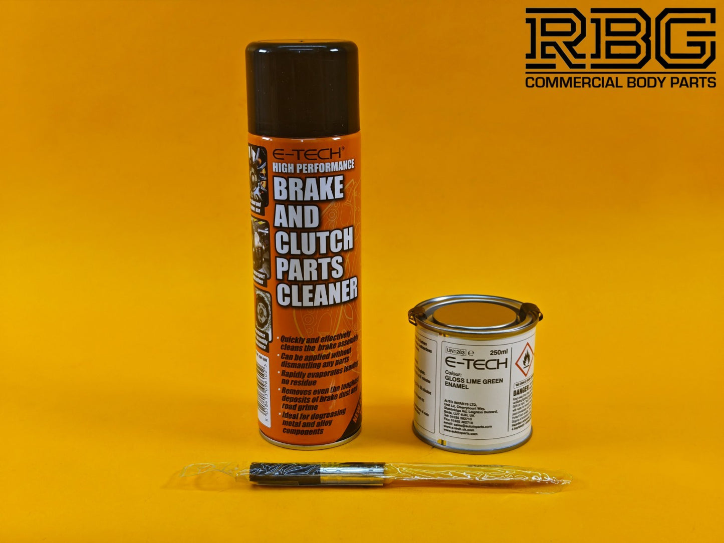 Brake Caliper Paint Kit LIME GREEN Paint + Cleaner + Brush E-TECH For Vehicle