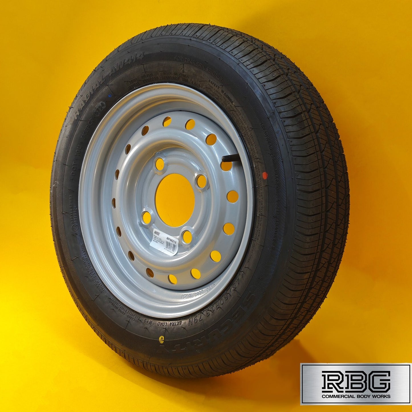 Wheel & Tyre 145/R13 for Maypole MP69193 & MP69213 Trailers 130mm PCD Silver UK