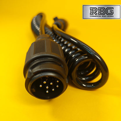 Conversion Lead 7 to 8 Pin Plug 2.5m Curly Cable Wire 13 Pin Type Towing Trailer