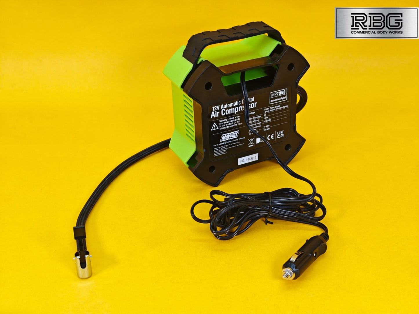 Car Tyre Air Compressor Digital Pump Maypole Portable 12V Tyre Inflator + LED