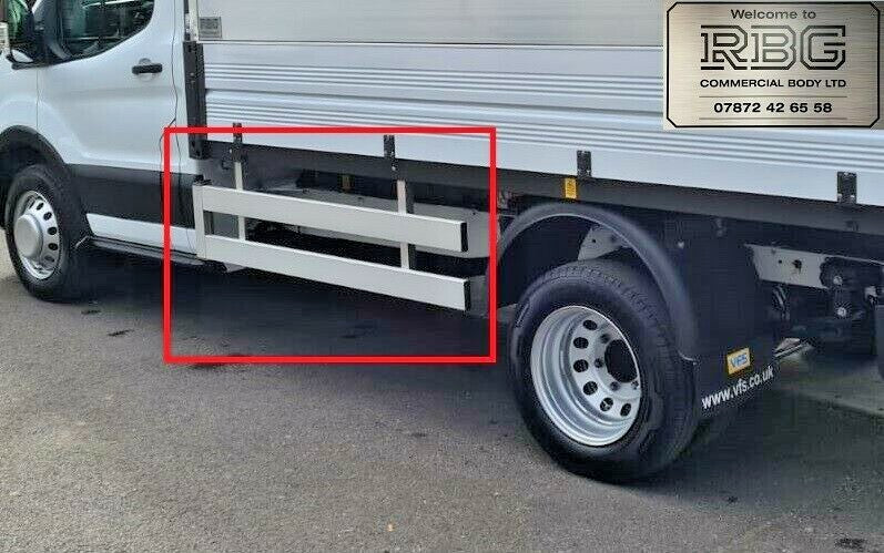 Ford Transit single cab crash rails. Side guards with corner pillars.