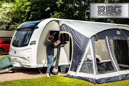 Stoneleigh Poled Porch Awning 390cm for Caravan & Motorhome Water Resistant UK
