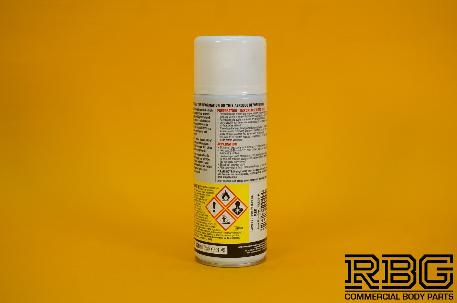 Engine Enamel Spray RED Coating 400ml E-TECH Heat Resistant Paint Car Vehicle