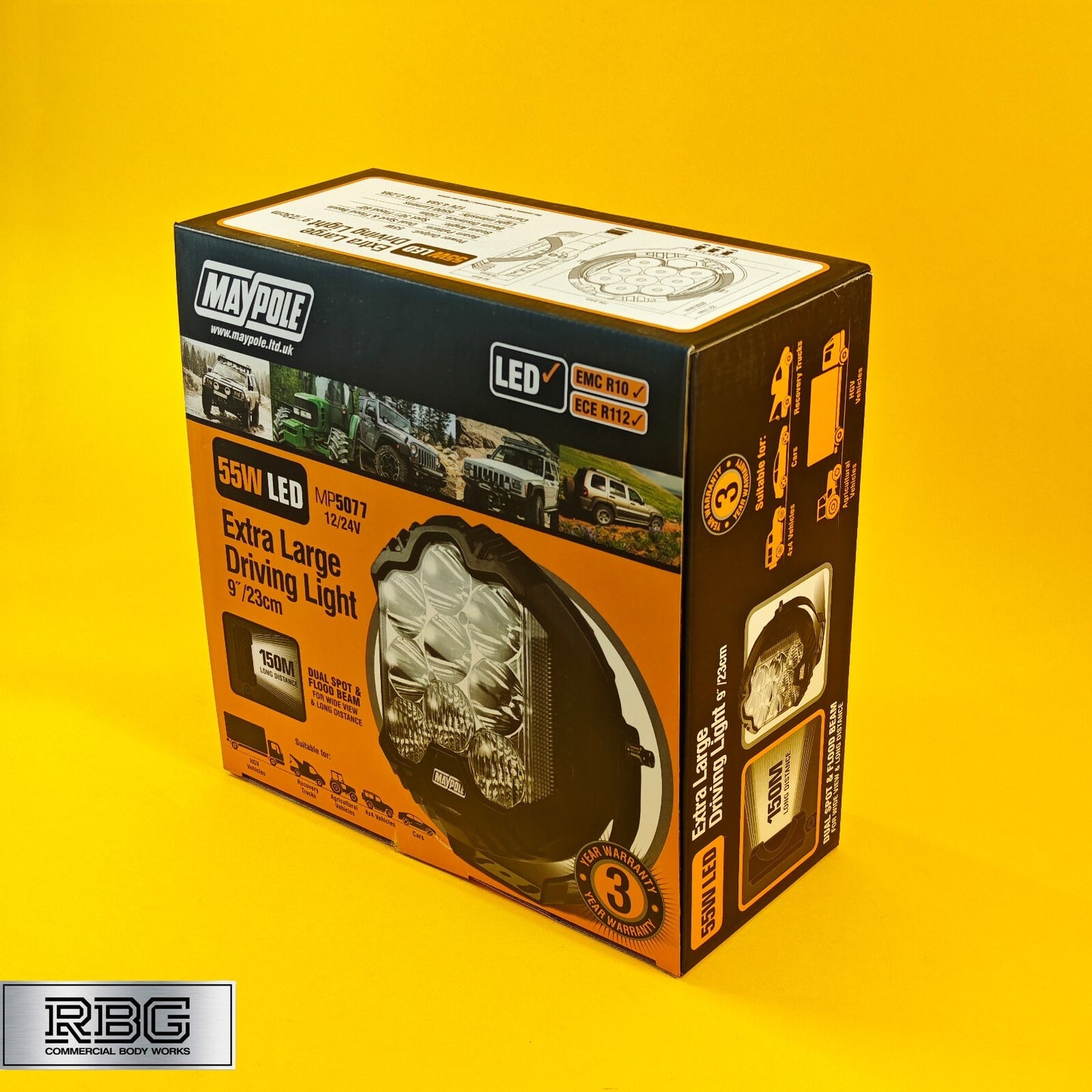 LED Driving Light 9" Inch Spot Flood Dual Beam Long Distance Round Light 12/24V