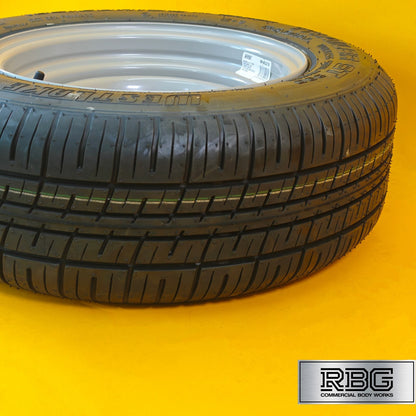Wheel & Tyre 185/60R12C 12″ for Trailers 6.5″ PCD 5 Stud Silver Diameter 12″ UK