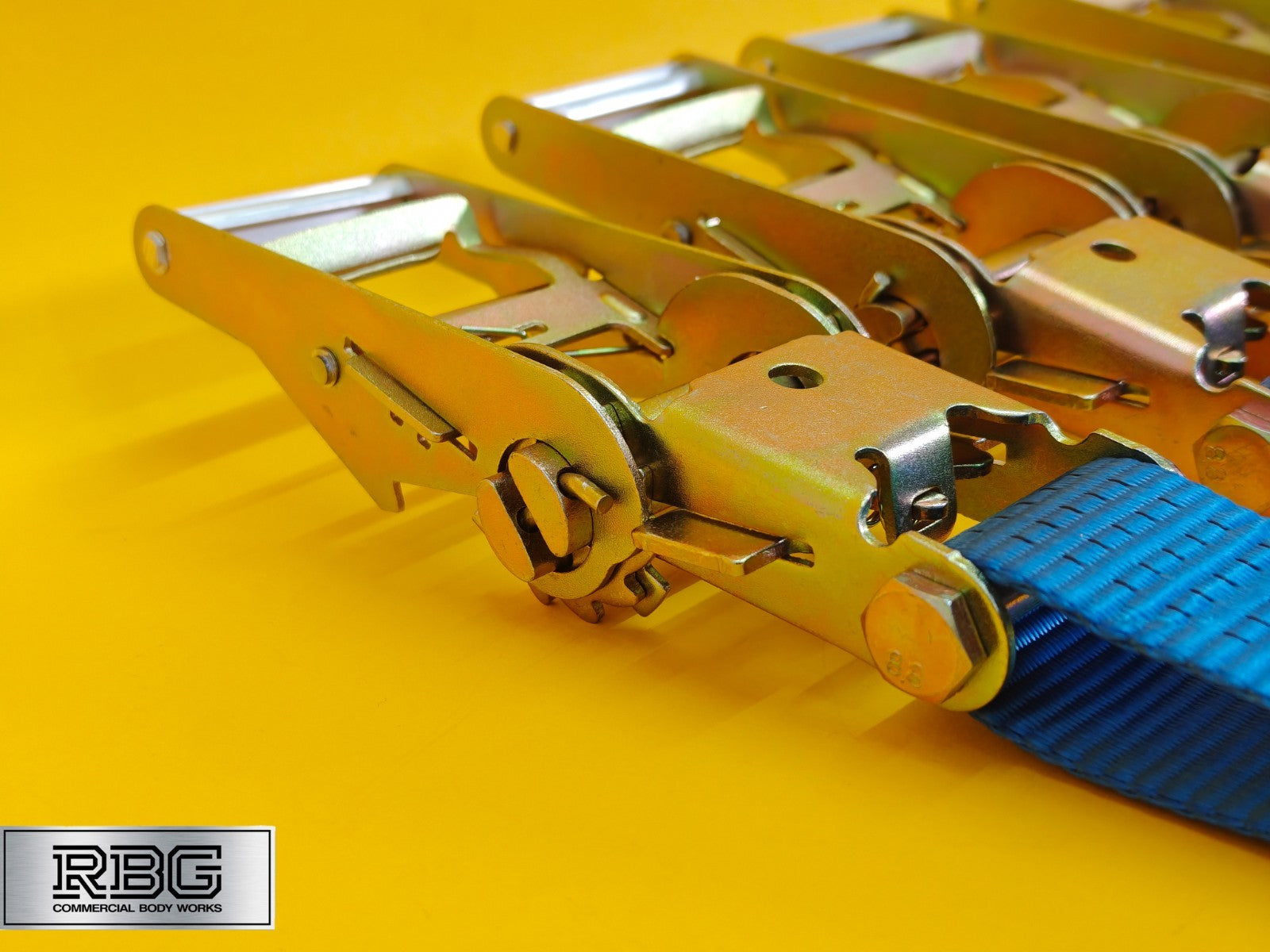 Recovery Ratchet Strap SET 4Pcs 5ton Tie Down Alloy Wheel High-Visibility Blue