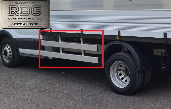 Ford Transit single cab crash rails. Side guards without corner pillars.