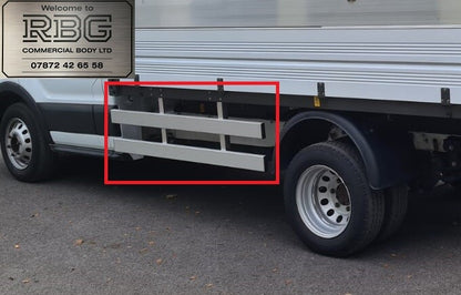 Ford Transit single cab crash rails. Side guards without corner pillars.