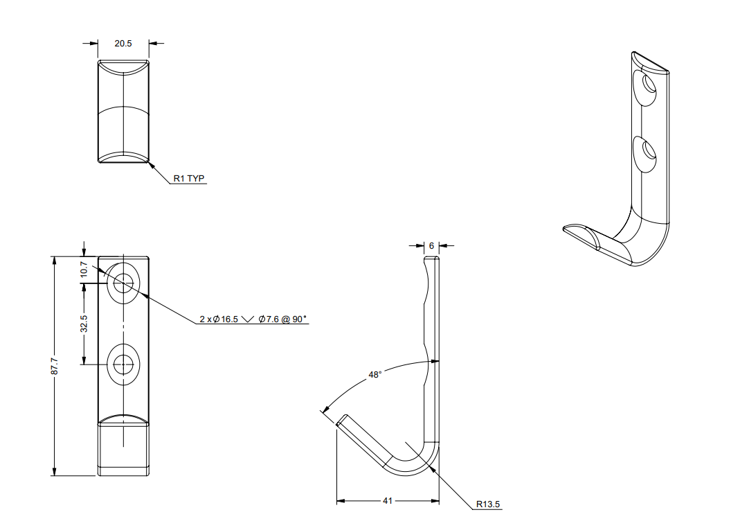 Rope Hook Zinc Plated Steel Load Securing Horseboxes Trailers Trucks HGV Tractor