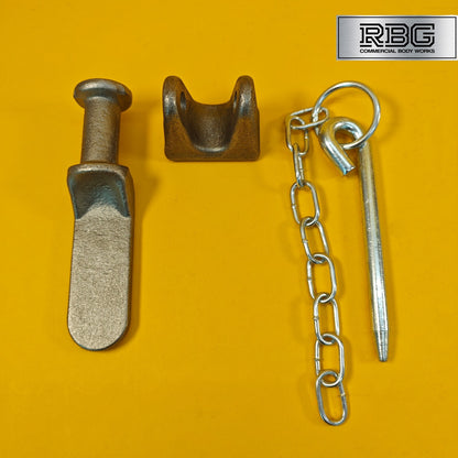 Tailboard Forket Lug 137mm Pin & Chain for Truck Dropside Tipper Trailer 1Pc SET