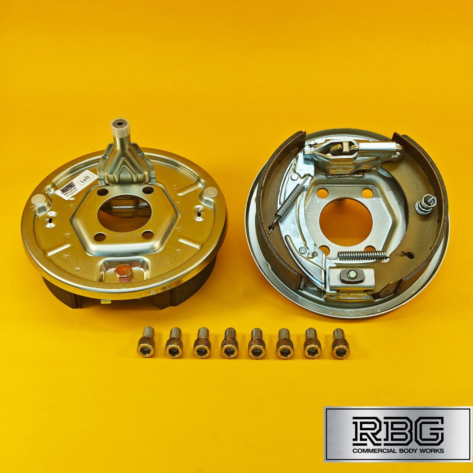 200x50mm Back Plates for Brake Drums Bolt On PAIR Knott Ifor Williams Trailers
