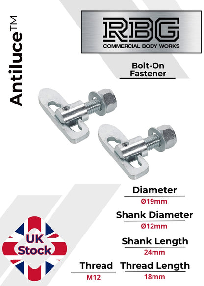 Antiluce™ Fasteners, Z/P Drop Lock Horsebox, Trailer, Pickup Tailgate Anti-Luce