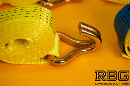 Tie Down Ratchet Strap Hi-Vis Yellow 5Ton Alloy Wheel Large Ratchet Safety 4Pcs