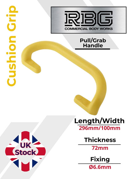1x Large Steel Core, Soft Grip Grab Pull Handle YELLOW Trucks Trailers Buses...