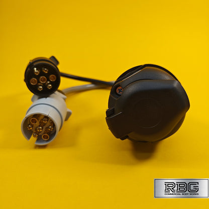 7 Pin to 13 Pin Adaptor Plugs to Socket Lead 12NS Towing Vehicle Trailer Caravan