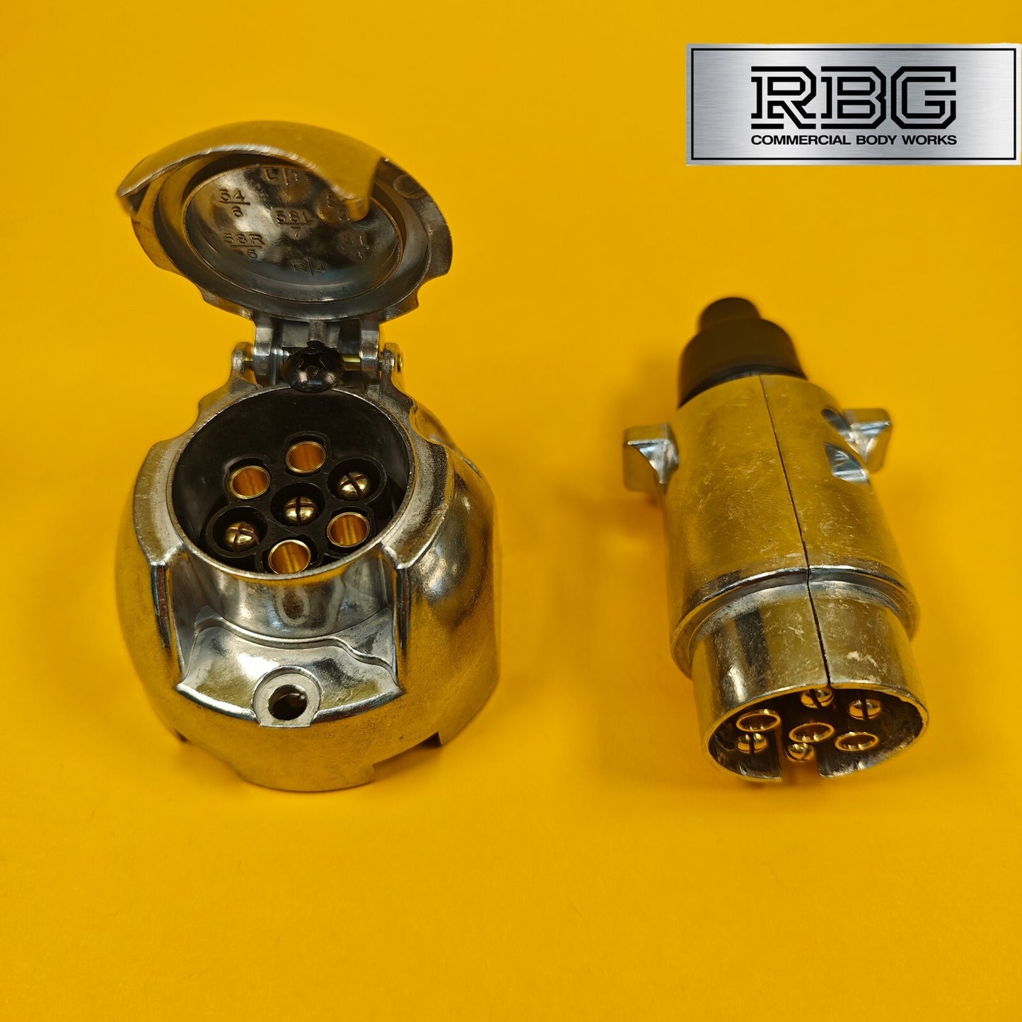 Aluminium Socket + Plug 7 Pin 12N Type For Trailer Caravan Towing 12V Towbar