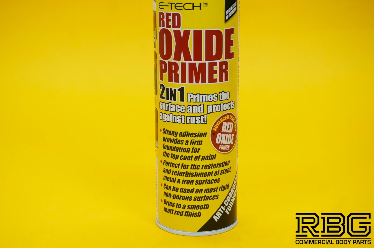 Red Oxide Primer Spray Anti Corrosion Restoring Steel Metal Iron Surfaces E-TECH