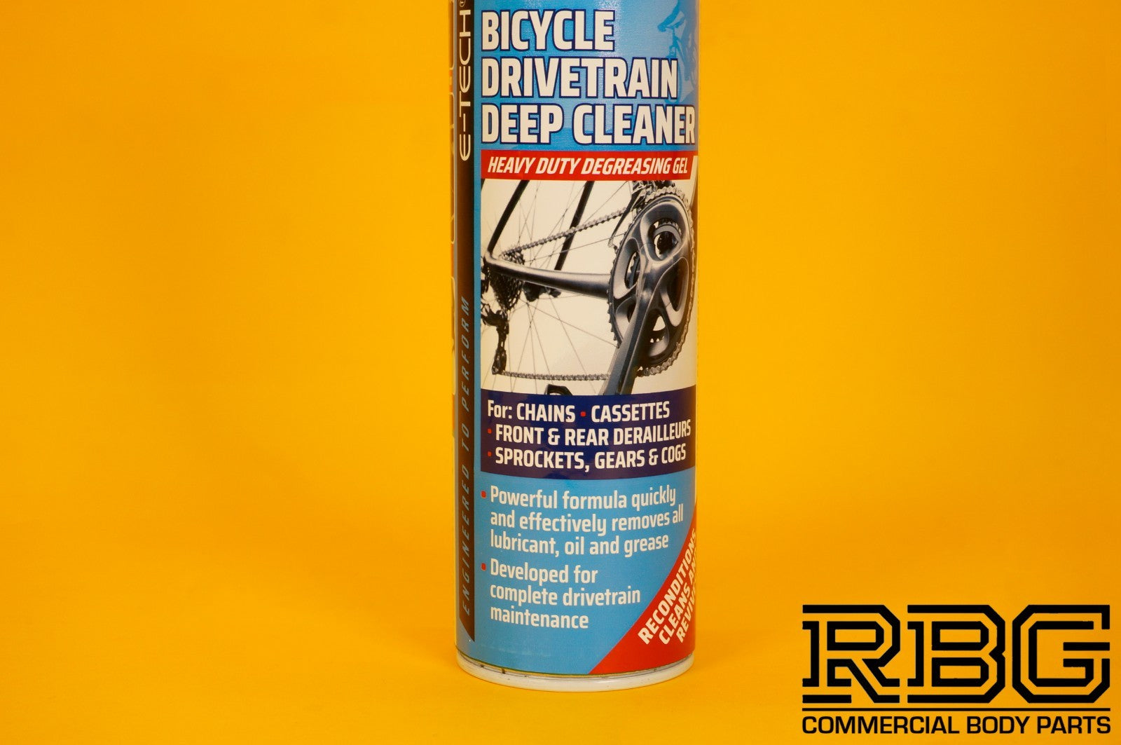 Bicycle Chain Drivetrain Cleaner E-TECH 500ml Bike Deep Fast-Acting Gel Cleaner