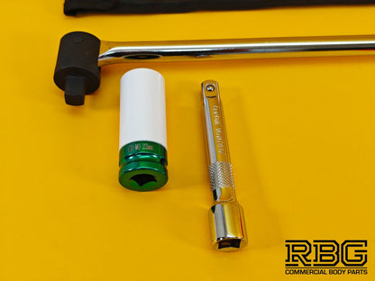Vehicle Wheel Brace Kit 22mm Pro Sleeved Socket Protective Gloves Extension Bar