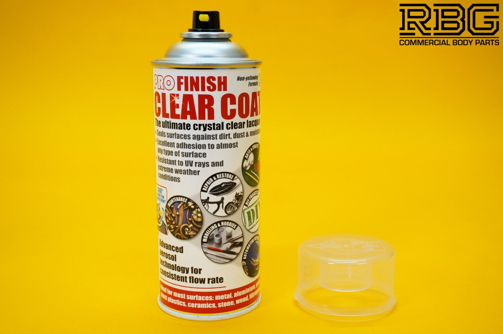 PRO Finish Clear Coat Lacquer Spray for Metal Glass Plastics Aluminium Surfaces