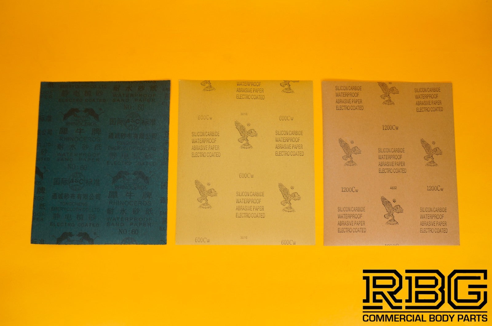 Professional Abrasive Papers 3 Sheets P60; P600; P1200; Sandpapers 230x280mm