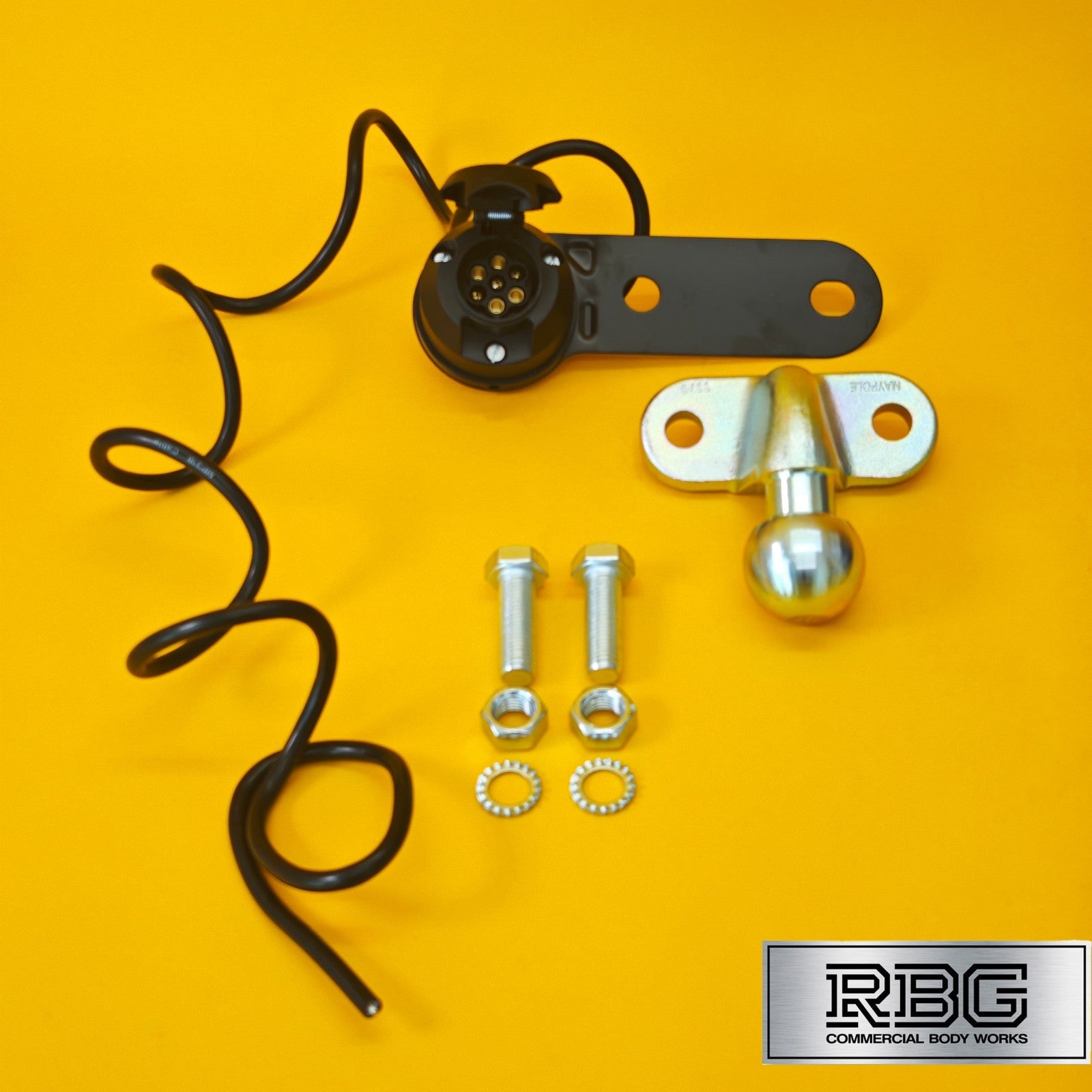 Tow Ball + Socket Assembly 12N 7 Pin 50mm Tow Hitch Gold E Approved Caravan UK
