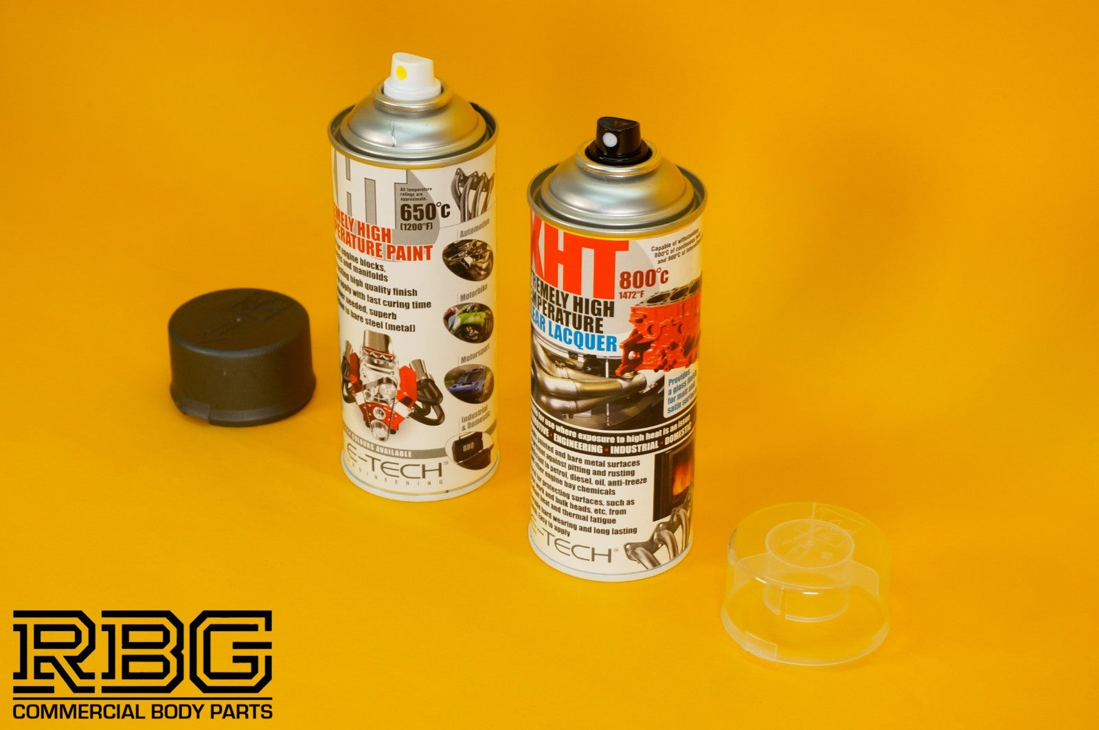Extremely High Temperature Paint GRAPHITE + CLEAR COAT LACQUER 400ml E-TECH XHT