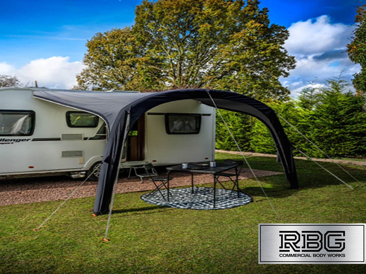 Stratford Air Sun Canopy PRO for Caravans Motorhomes H250cm, W400cm Black/Grey