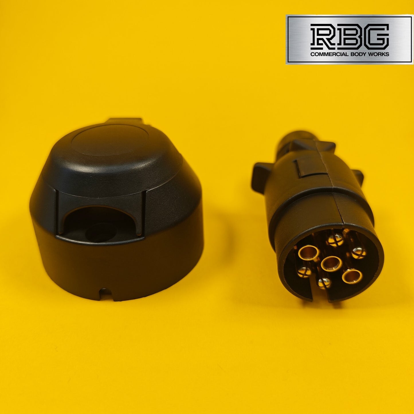 7 Pin Socket + Plug 12N Type For Trailer Caravan Towing 12V Towbar Plastic Brass