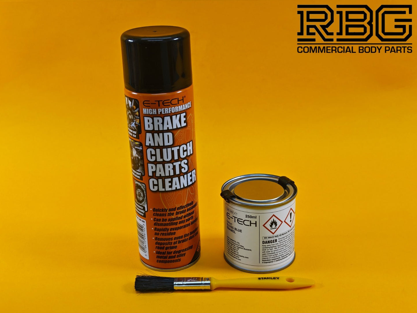 Brake Caliper Paint Kit BLUE Paint + Cleaner + Brush E-TECH For Car Vehicle UK