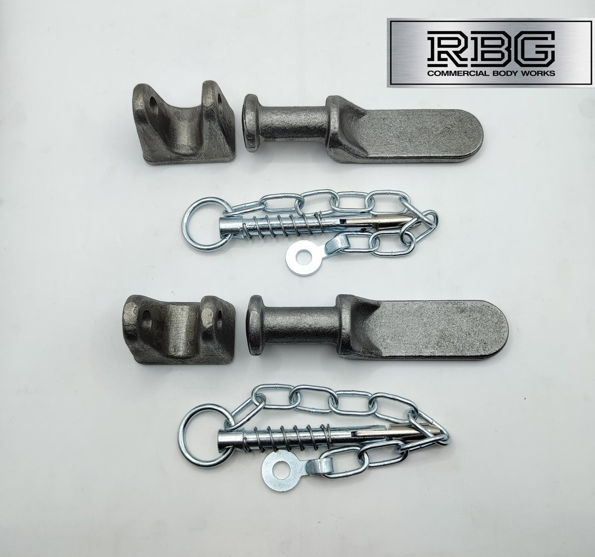 2x Tailboard Forket, Lug & SPRING LOADED Sword Pin & Chain Truck Trailer Drop